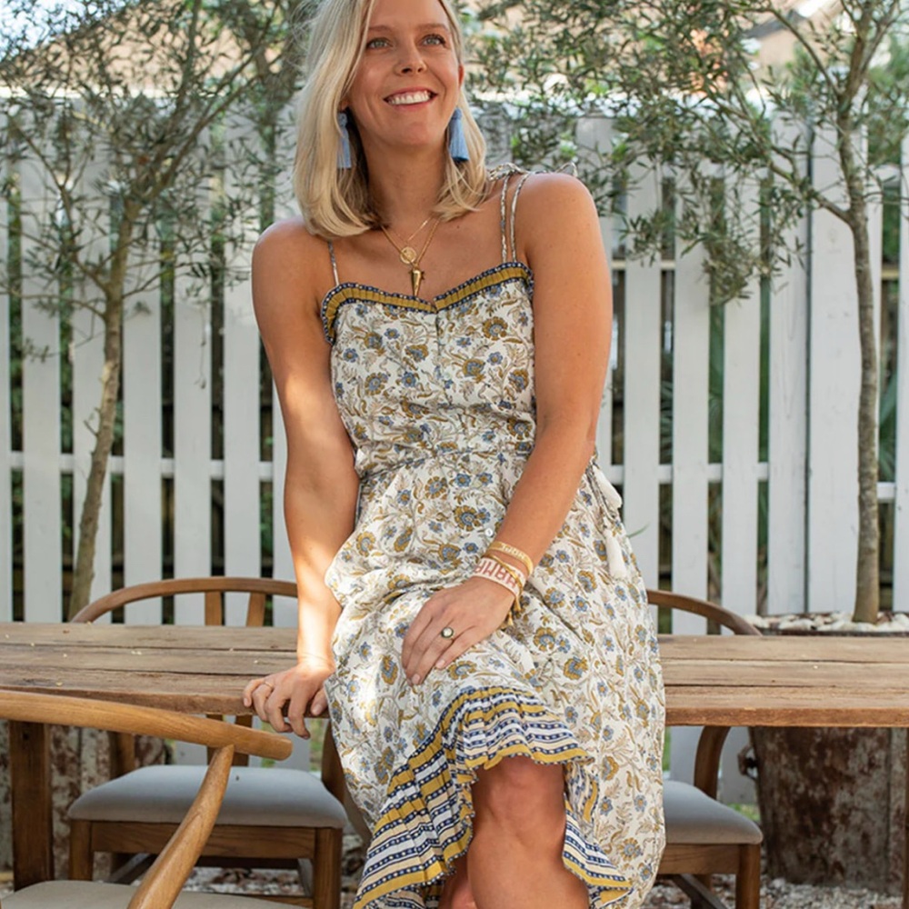 CLEOBELLA
MAE MIDI DRESS - FLORAL POLKA BLOCK size M